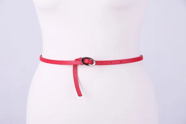 Strap on mannequin on grey background close-up — Stock Photo, Image