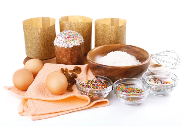 Ingredientes para pastel de Pascua aislado en blanco —  Fotos de Stock