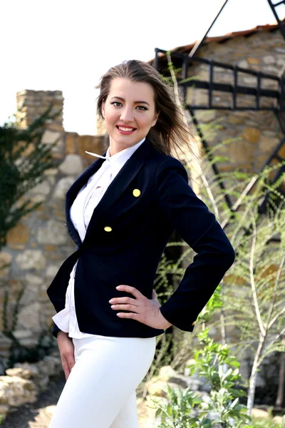 Woman for horseback riding costume — Stock Photo, Image