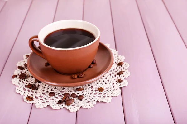 杯浓咖啡颜色木制背景 — 图库照片