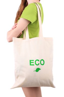 Woman with eco bag clipart