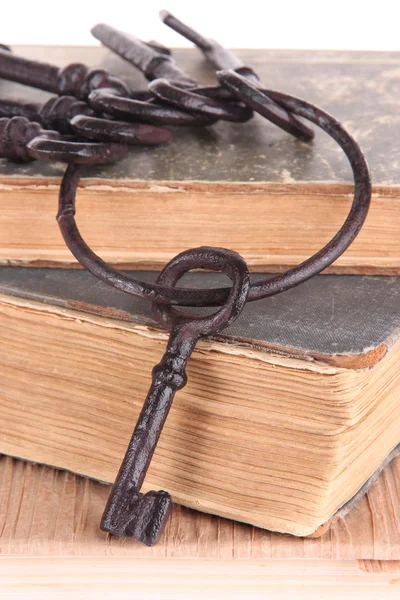 Old key and old books — Stock Photo, Image