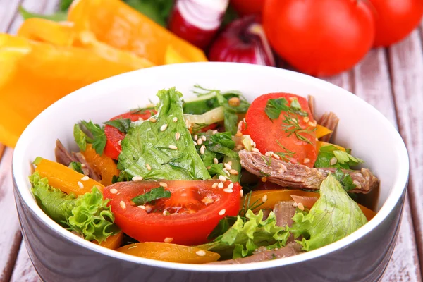 Beef salad in bowl — Stock Photo, Image