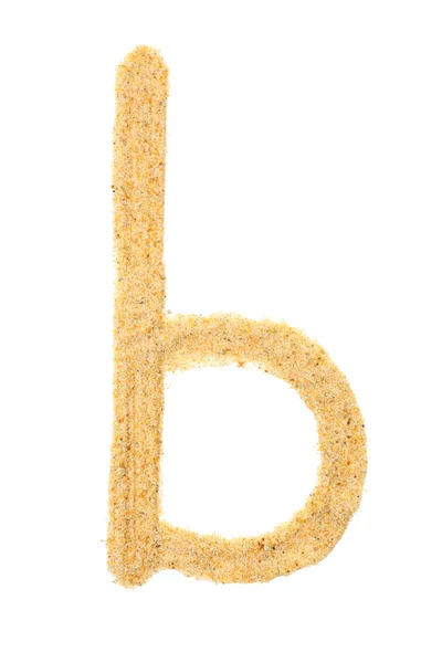 Kum mektup üzerinde beyaz izole — Stok fotoğraf
