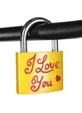 Asma kilit beyazda izole edildi