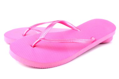 beyaz izole parlak parmak arası terlik 