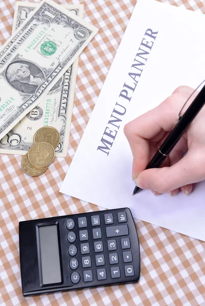 Writing menu close-up — Stock Photo, Image