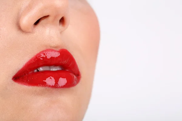 Sexy red lips closeup — Stock Photo, Image