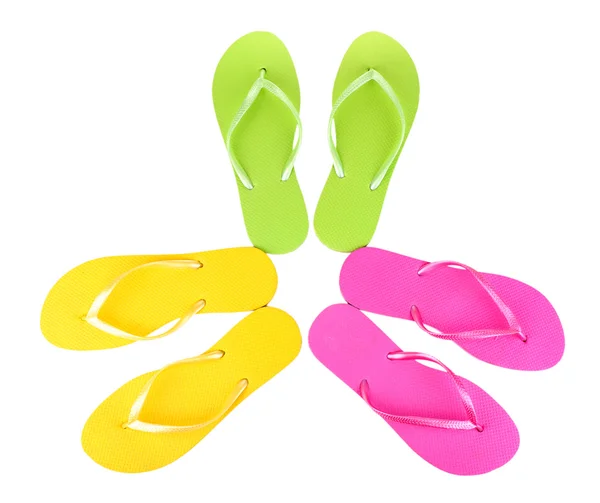 Helle Flip-Flops isoliert auf weiß — Stockfoto