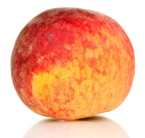 Ripe peach isolated on whit — Stock Photo, Image