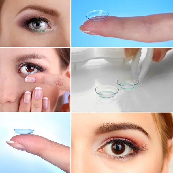 Contact lens collage — Stock Photo, Image