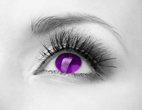 美しいカラフルな目をクローズ アップ — ストック写真