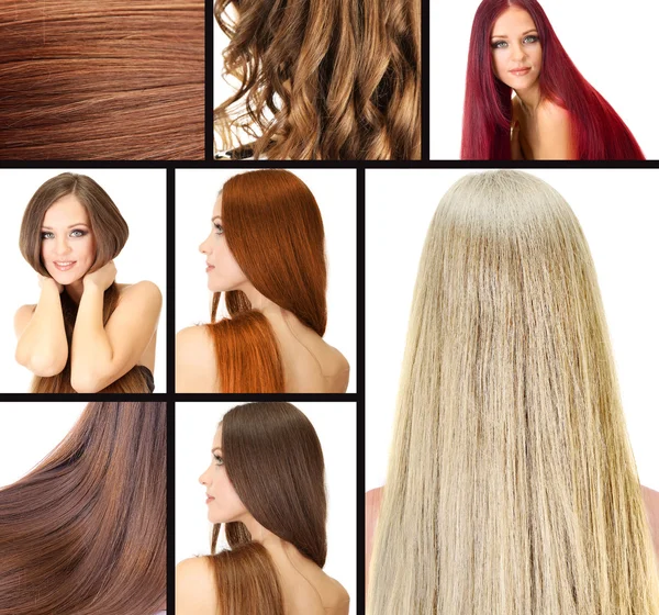 Fashion hairstyle collage — Stock Photo, Image