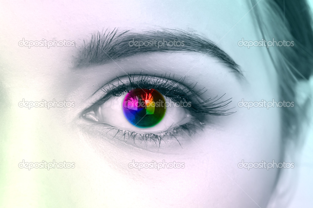 Beautiful colorful eye close up
