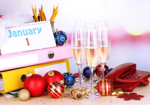 New Year party at office close-up — Stock Photo, Image