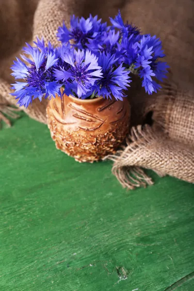 Cornflowers in vase — Stock Photo, Image