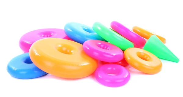 Anéis de plástico coloridos — Fotografia de Stock