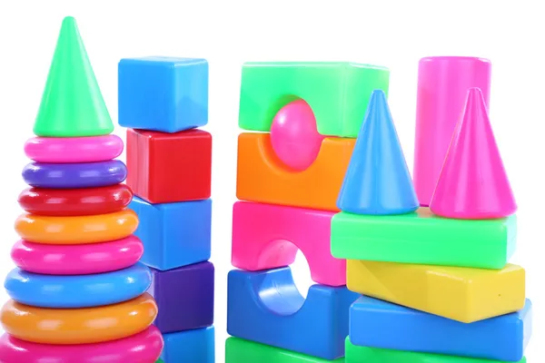 Colorful plastic toys isolated on white — Stock Photo, Image