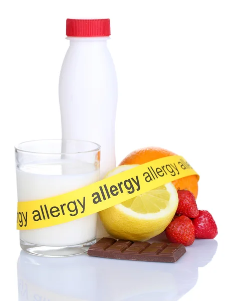 Cibo allergenico isolato su bianco — Foto Stock