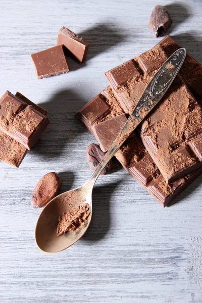 Toz kakao ve çikolata — Stok fotoğraf