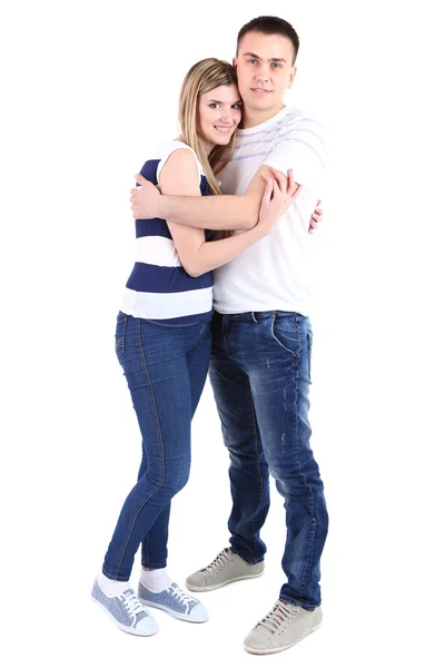 Couple aimant isolé sur blanc — Photo