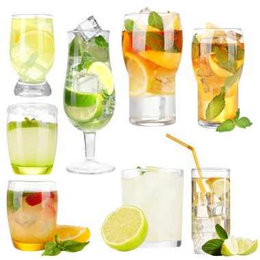 beyaz izole soğuk taze limonata