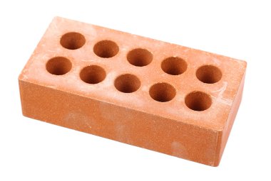 Yeni tuğla, üzerinde beyaz izole 