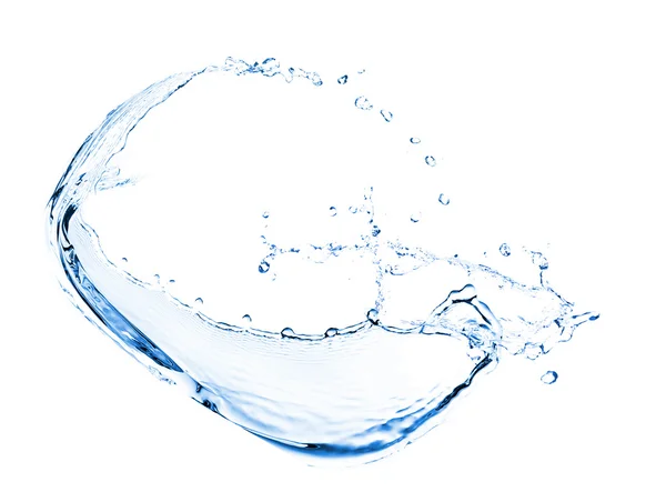 Water spatten op geïsoleerde Wit — Stockfoto