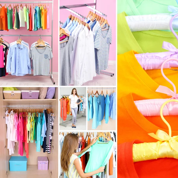 Collage van kleding close-up — Stockfoto