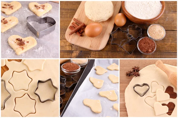 Kolaż tworzenia plików cookie — Zdjęcie stockowe