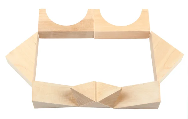 Wooden toy blocks isolated on white — Stock Photo, Image