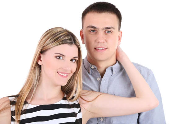 Couple aimant isolé sur blanc — Photo