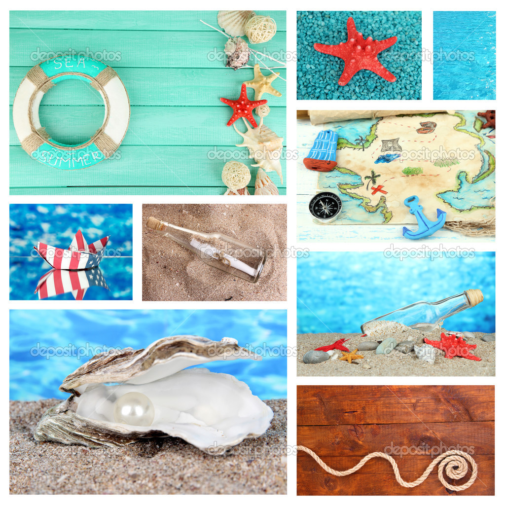Sea theme collage
