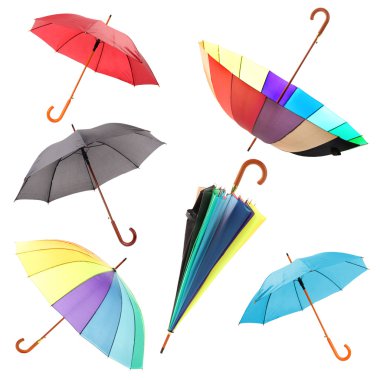 kolaj üzerinde beyaz izole şemsiye