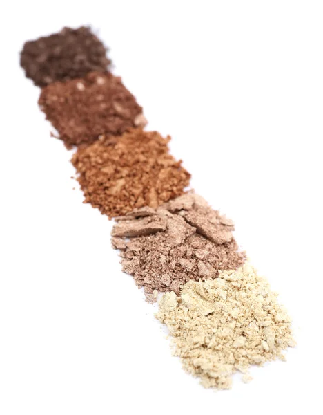 Crushed eyeshadow isolated on white — Stock Photo, Image