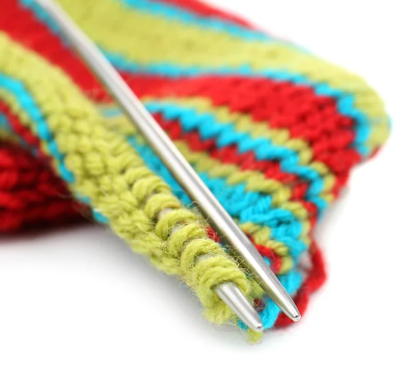 Knitting with spokes isolated on white — Stock Photo, Image