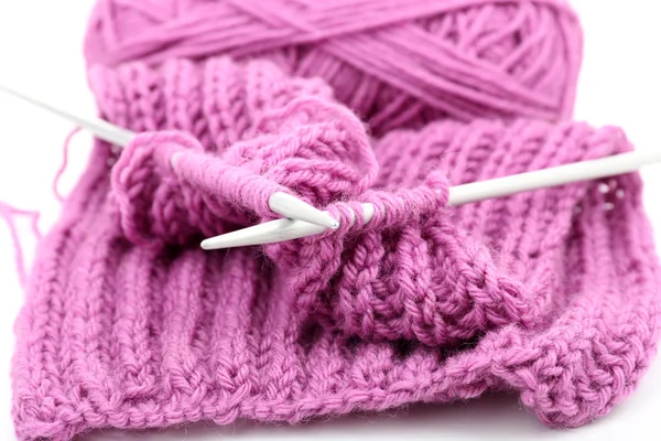 Knitting with spokes close up — Stock Photo, Image