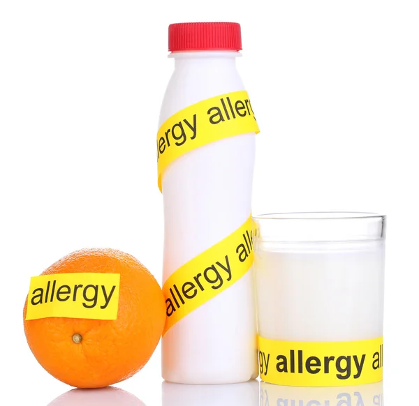 Allergenic food isolated on white — Stock Photo, Image