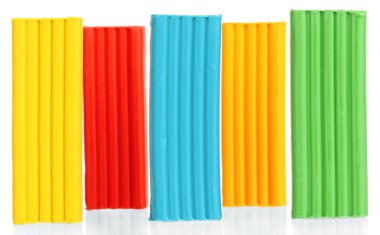 Çocuk parlak hamuru üzerine beyaz izole