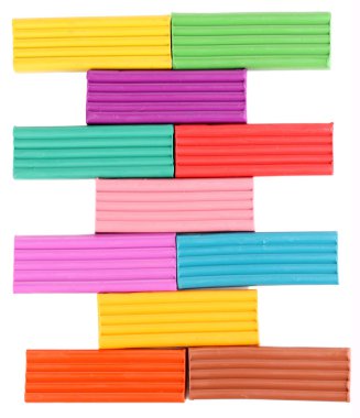 Çocuk parlak hamuru üzerine beyaz izole