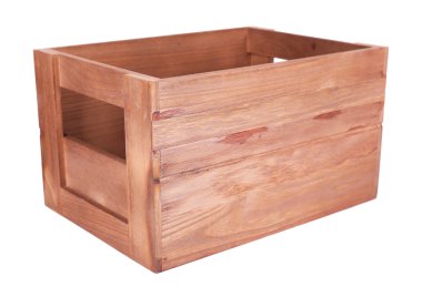 beyaz izole kahverengi sandık