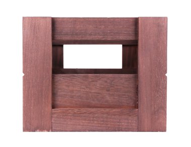 beyaz izole kahverengi sandık