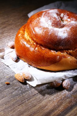 Lezzetli kek üzerine tablo yakın çekim