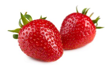 beyaz izole kırmızı olgun çilek