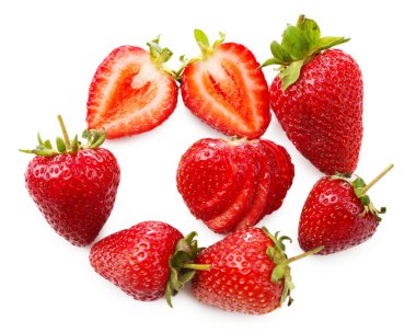 beyaz izole kırmızı olgun çilek