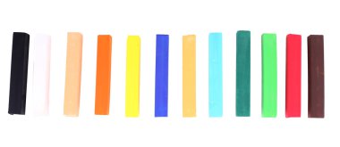 beyaz izole renkli tebeşir pastel