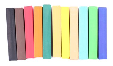 beyaz izole renkli tebeşir pastel