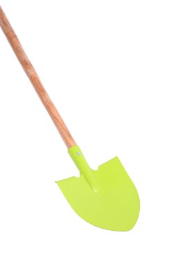Ahşap Saplı beyaz izole kürek