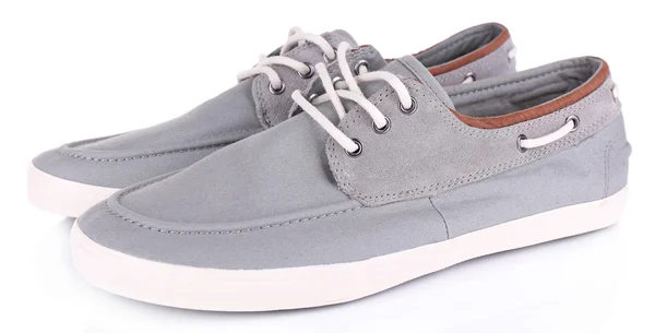 Hombres grises zapatos aislados en blanco —  Fotos de Stock
