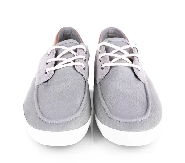 Chaussures homme gris isolé sur blanc — Photo